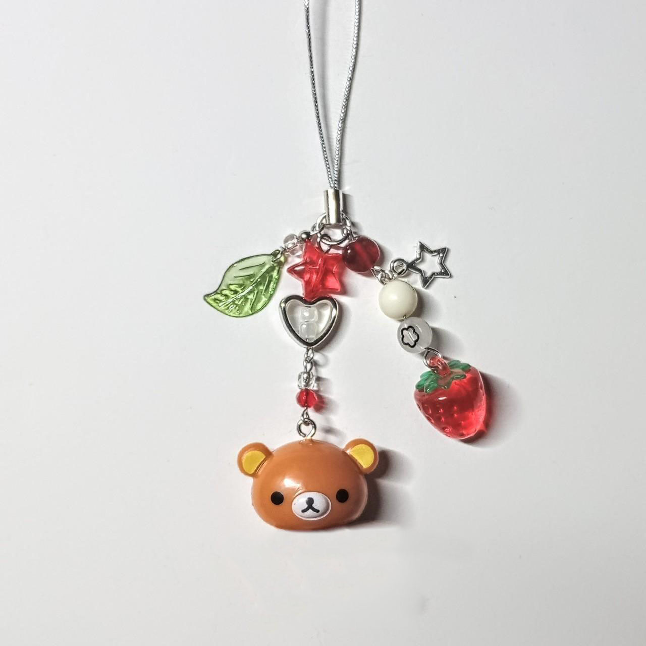 Phone Accessories For Teen Girls - Cute Bell Bear Beaded Keychain &