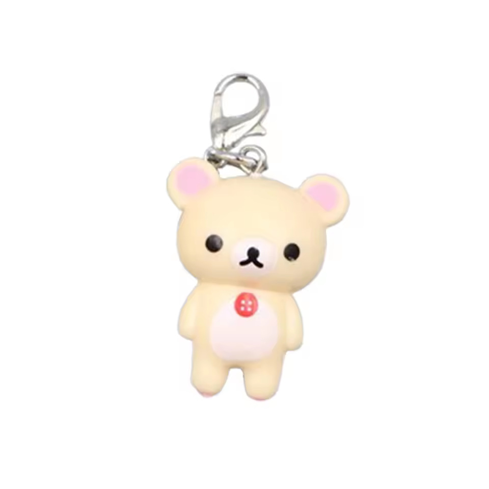 Phone Accessories For Teen Girls - Kawaii Rilakkuma Lazy Bear Doll Keychain,