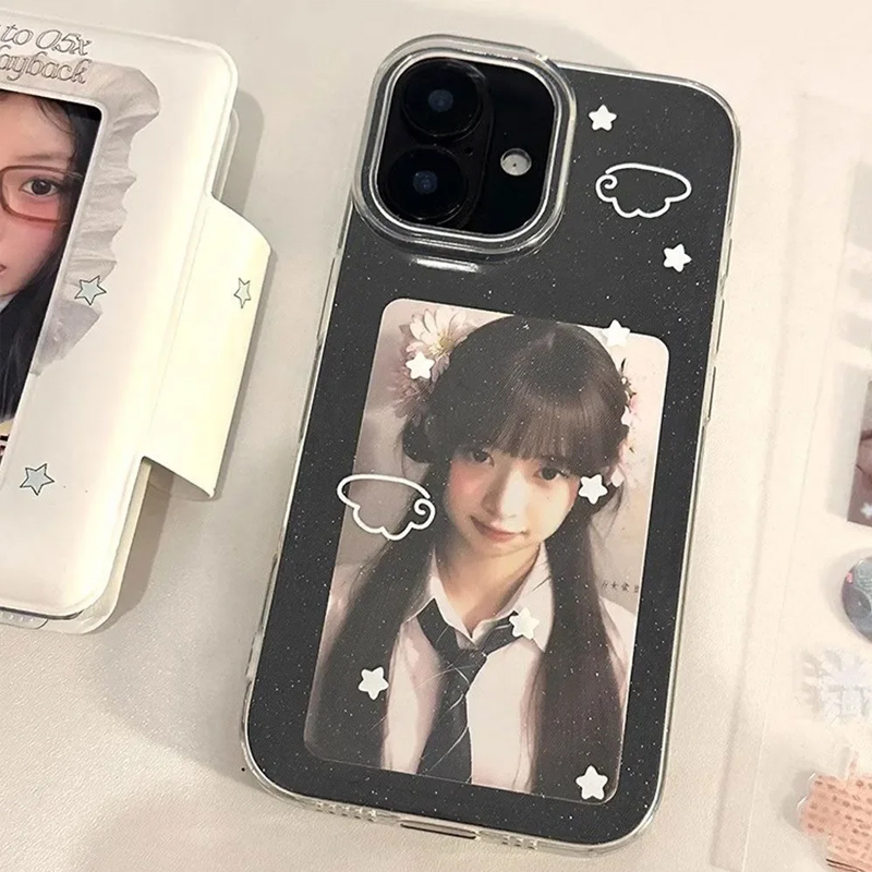 Phone Case Clear - Korean INS Cute White Star Wings