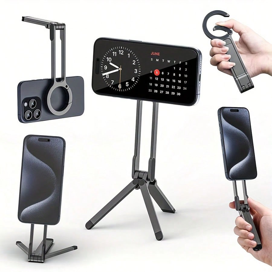 Phone Accessories For Android - Alloy Metal Magnetic Phone Holder Tripod