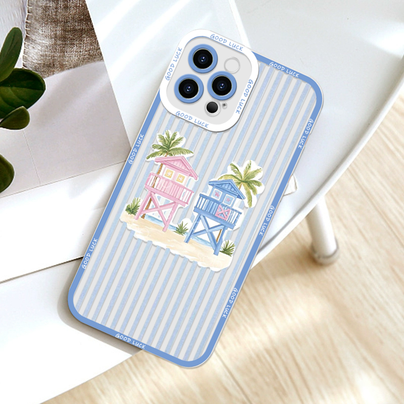 Summer Palm Coconut Tree Strip - Phone Case Clear ulasan dan harga