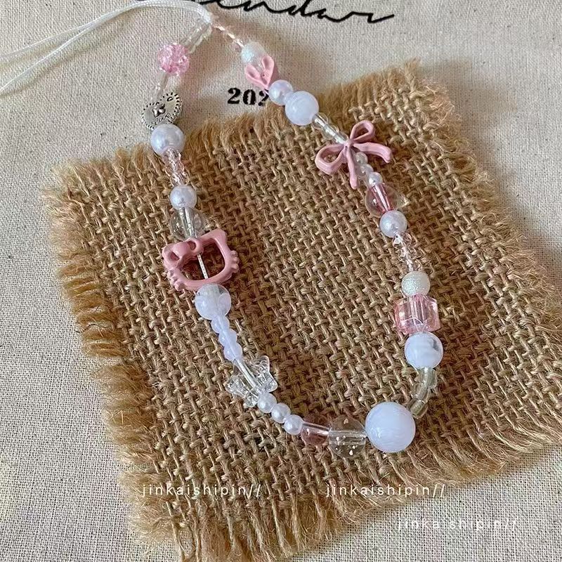 rendy Y2K Pink Bow Kitty Beade - Phone Accessories For Teen Girls ulasan dan harga
