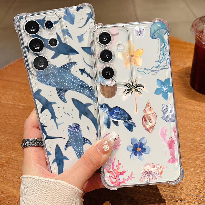 Whale Turtle Pattern Clear Pho - Phone Case Clear ulasan dan harga