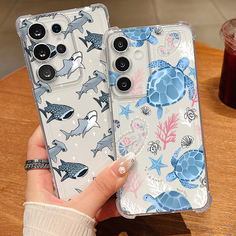 Whale Turtle Pattern Clear Pho - Phone Case Clear ulasan dan harga