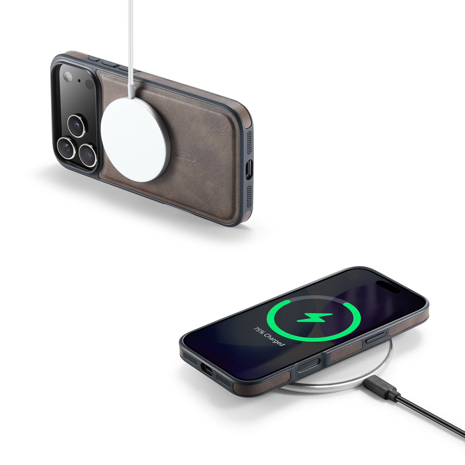 Leather Brand Magnetic Chargin - Phone Accessories Brand ulasan dan harga