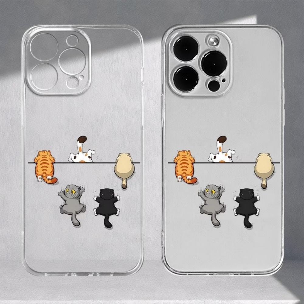 Five Cute Cat Pattern Phone Ca - Phone Case Clear ulasan dan harga