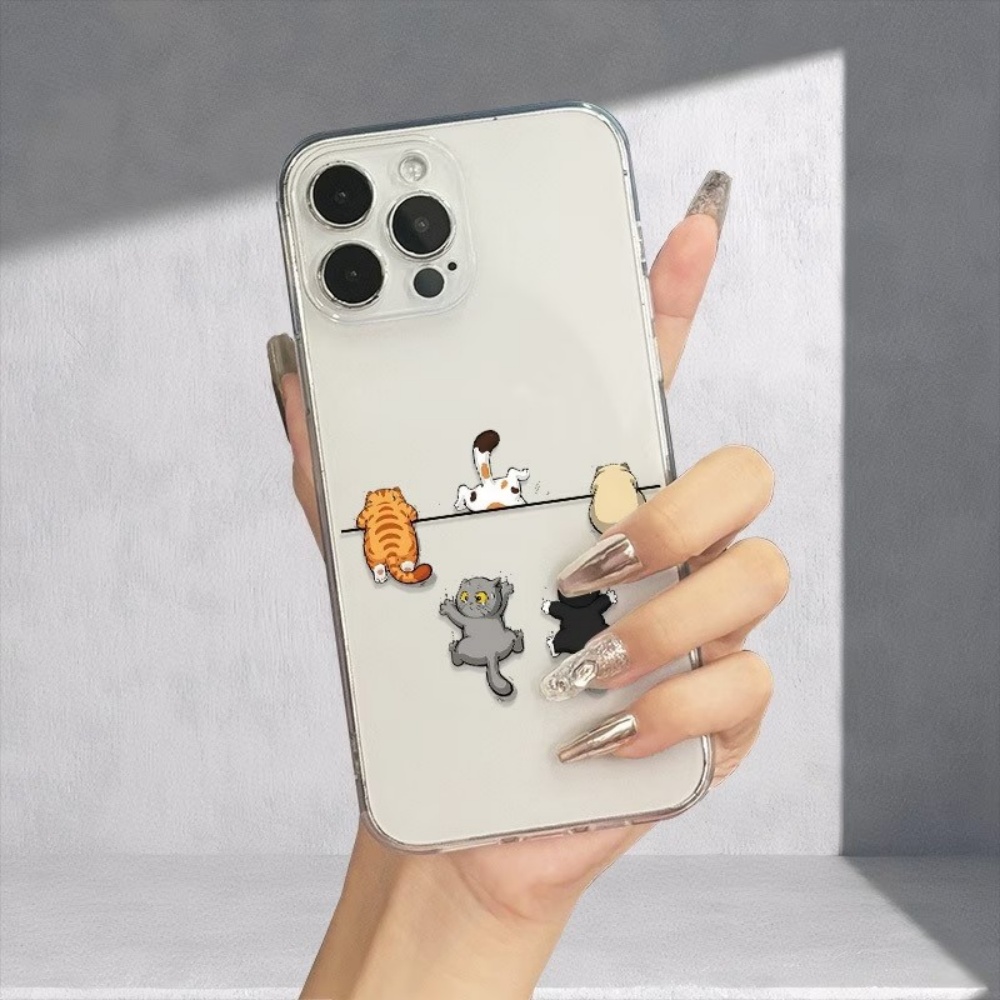 Five Cute Cat Pattern Phone Ca - Phone Case Clear ulasan dan harga