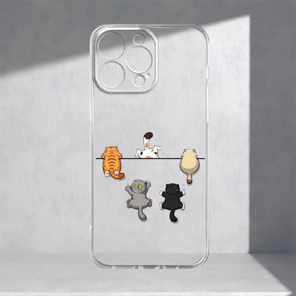Five Cute Cat Pattern Phone Ca - Phone Case Clear ulasan dan harga