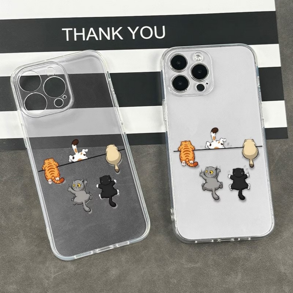 Five Cute Cat Pattern Phone Ca - Phone Case Clear ulasan dan harga