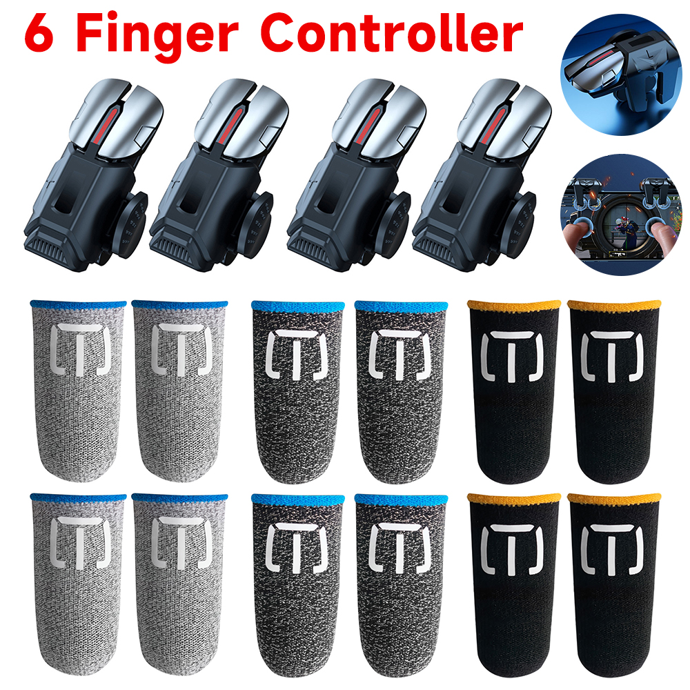 2pcs 6 Finger Gaming Trigger f - Gaming Controller Phone ulasan dan harga