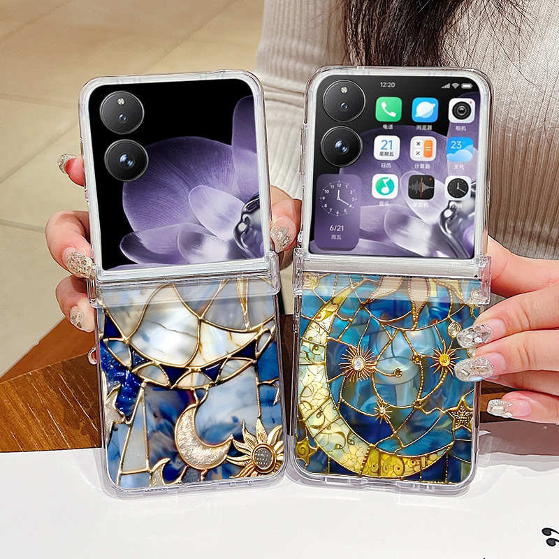 Retro Moon Star Pattern Phone  - Phone Case Clear ulasan dan harga