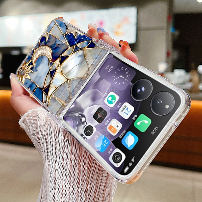 Retro Moon Star Pattern Phone  - Phone Case Clear ulasan dan harga