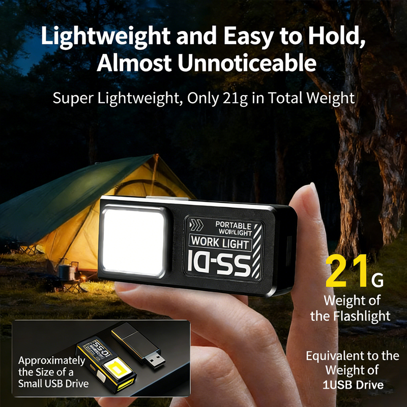 Mini COB LED Flashlight Rechar - Type C Adapter ulasan dan harga