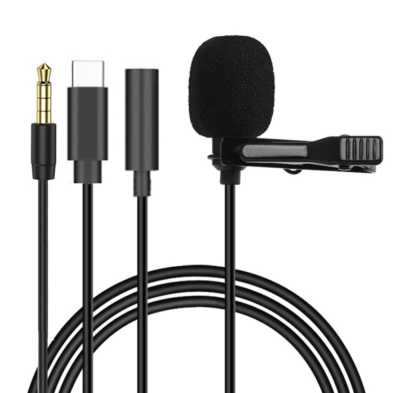 1.5m Mini Portable Lavalier Mi - Type C Adapter ulasan dan harga
